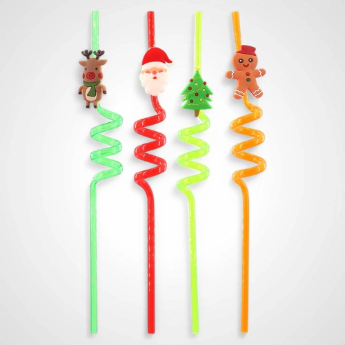 4pk Christmas Spiral Straws - Available October 2025