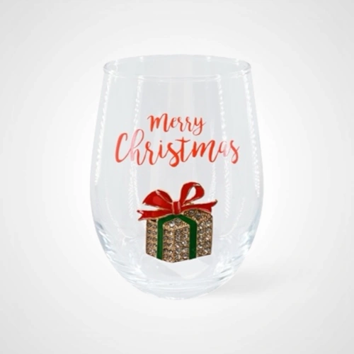 Stemless Wine Glass w/Diamantes D