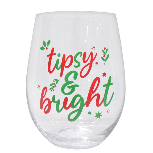 Printed Stemless Wine Glasses(C) -AVAIL OCT 2024