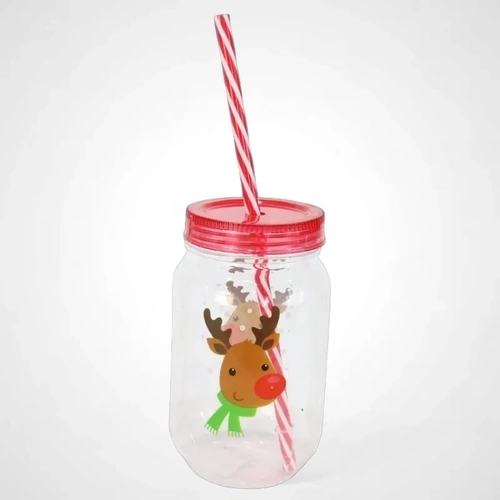 Reindeer Screw Top Cup w/Straw  - Avail Oct 2025