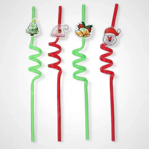Christmas Spiral Straws 2pk 