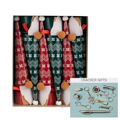 Luxury Santa Pom Pom Crackers/Bon Bons - pack of 6