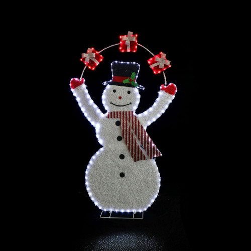 LED Plush Snowman Juggling Presents