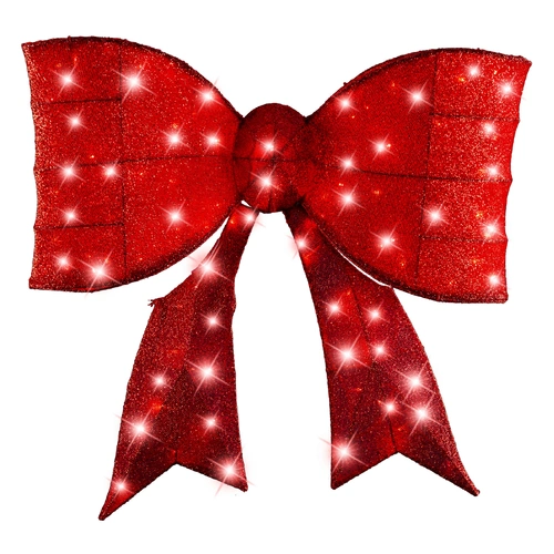 Red Mesh Tinsel Bow - PREORDER