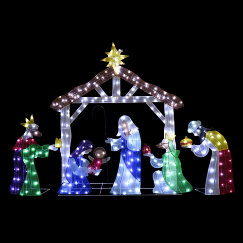 LED Mesh Tinsel Nativity Scene - PREORDER