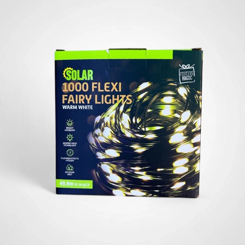 49.9m Warm White Flex Cable Solar Strings