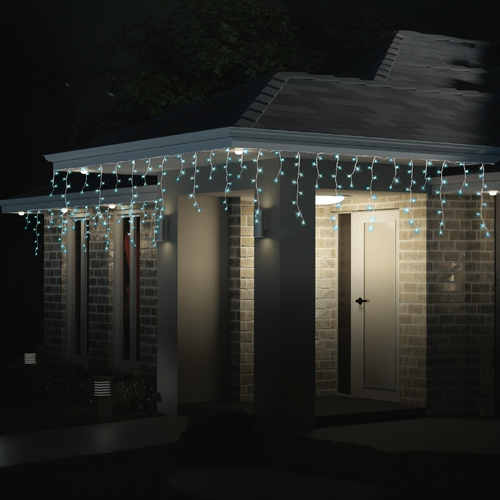 9.9m LED Icy Blue Turquoise Icicles 