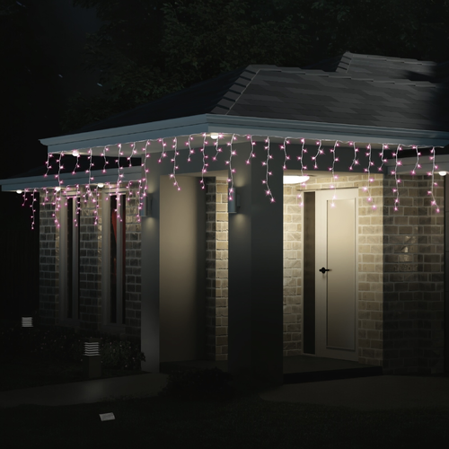 9.9m LED Pastel Sweet Pink Icicles