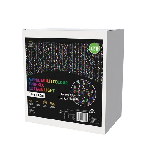 3.5M Multi Flashing Curtain Lights - PREORDER