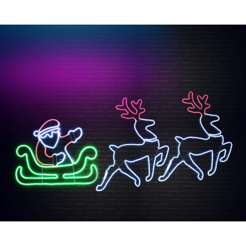 Neonflex Santa Two Deer Sleigh Flashing - PREORDER