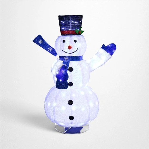 Plush Pop Up Flashing Snowman A (Blue Gloves)