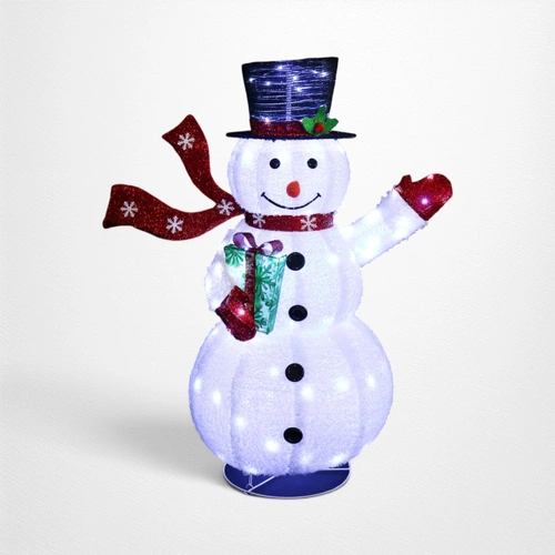Plush Pop Up Flashing Snowman B (Red Gloves)