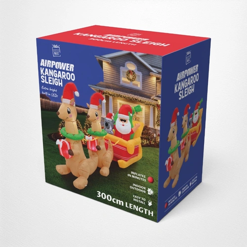 Inflatable Santa with Koala Kangaroo Sleigh