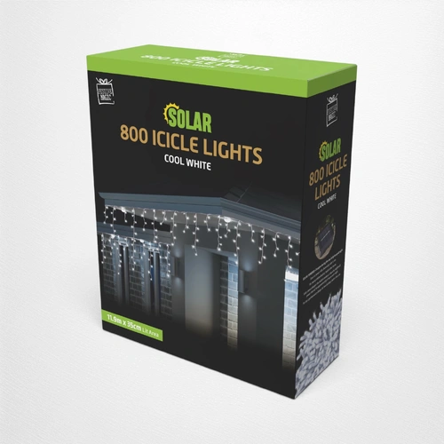 11.9m Cool White Solar icicles