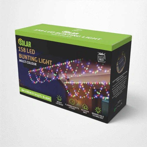 Multi Solar Flexi Cable Bunting Lights