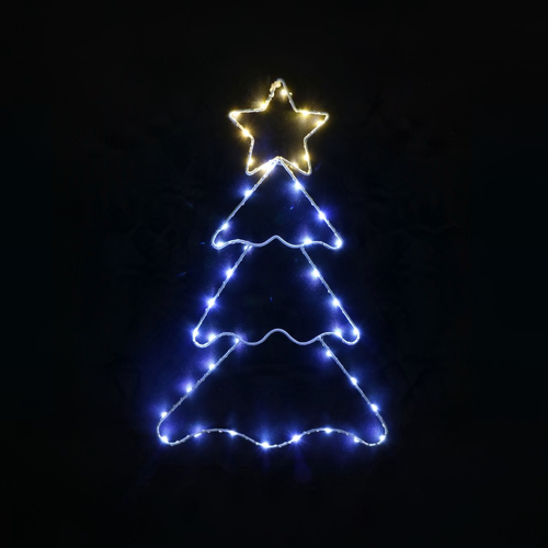 Blue Starry Wire Tree Silhouette