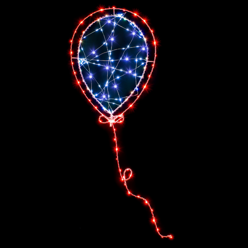 Starry Wire Twinkle Balloon - Red & White