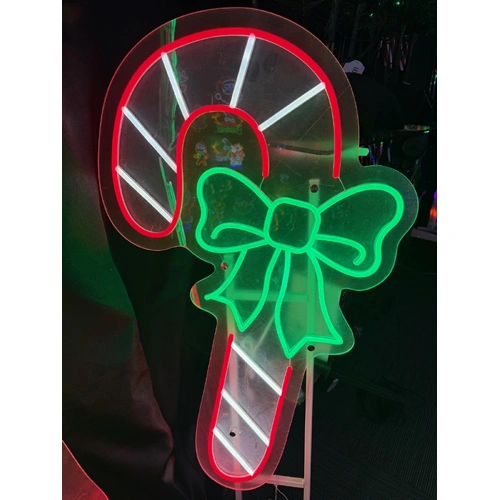 Neon Candy Cane Motif