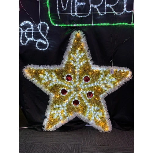 Tinsel Star Snowflake Rope Light Motif- PREORDER FOR 2026