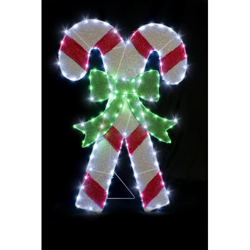 Tinsel Mesh Candy Canes Motif