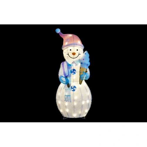 97cm  3D Pastel Mesh Snowman with Ice Cream
