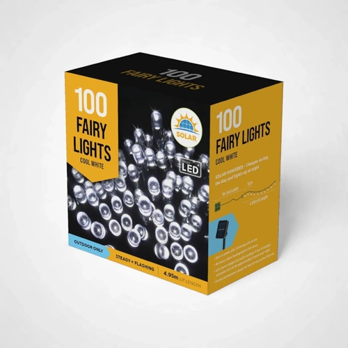 Solar Fairy Lights Cool White 4.95m