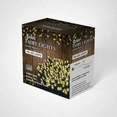 Solar LED Fairy Lights Warm White 4.95m