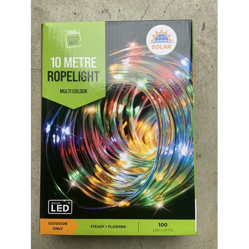 Solar LED Ropelight 10m Multi