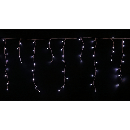 LED Falling Snow Icicles 10m White