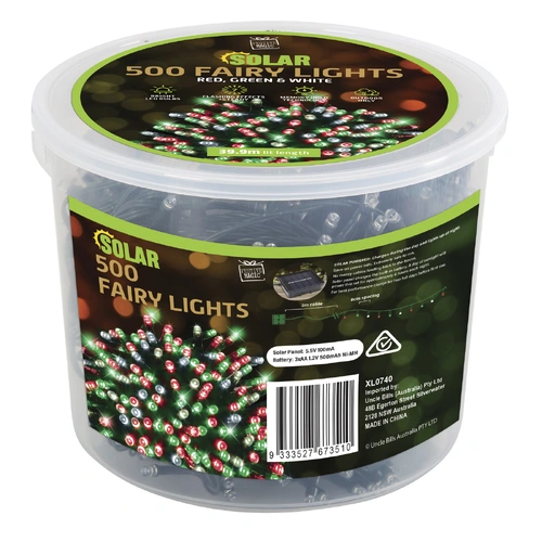 Solar LED String - red/white/green - 500 bulbs -PREORDER