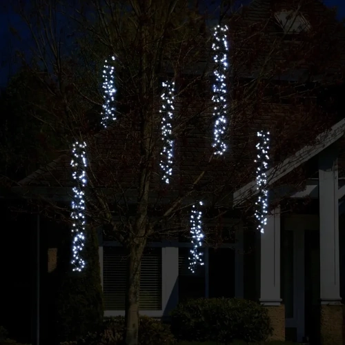 10m Cool White cluster Icicles 60/80/100cm drops