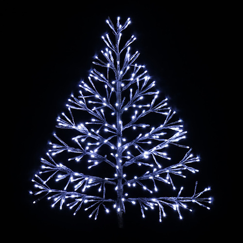 LED Silver Sparkle Wall Tree-60cm 