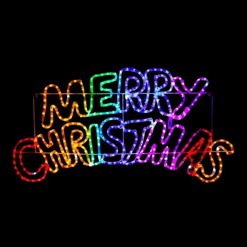 100cm Rainbow Merry Christmas Rope  Light Motif 