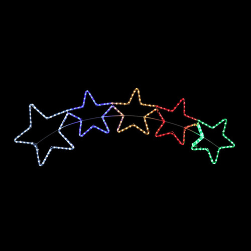 5 Star Multi Banner Rope Light Motif - FREE SHIPPING