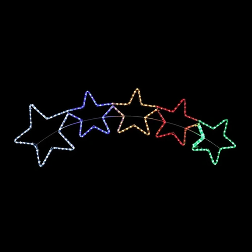 5 Star Multi Banner Rope Light Motif 