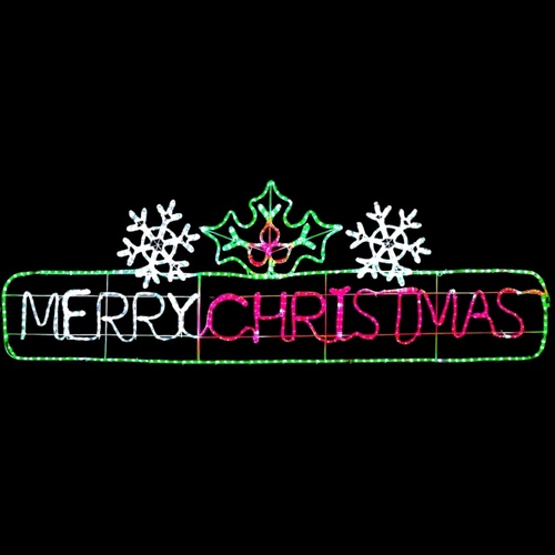 Merry Christmas Snowflake Holly Rope Light Motif  Light-