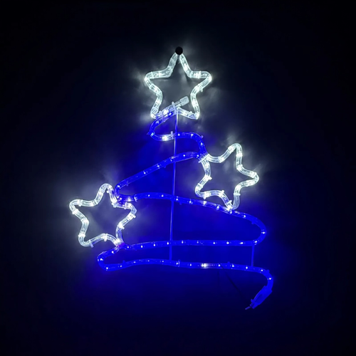 Blue/white Zig Zag Star Tree Rope Light Motif