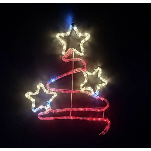 Red/warm white Zig Zag Star Tree Rope Light Motif