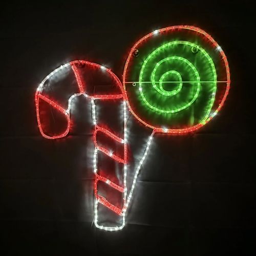 Candycane Lollipop Rope Light Motif