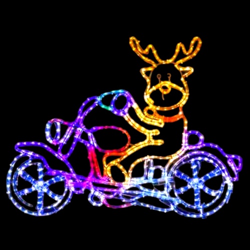 Reindeer Motorbike Crew Rope Light Motif -  avail October 24