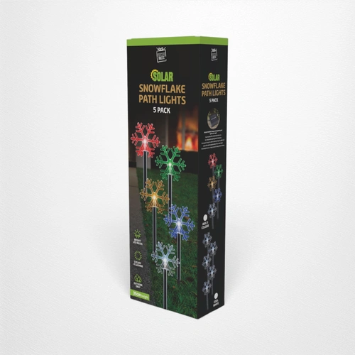 Solar Snowflake Path Lights 5pc Multi