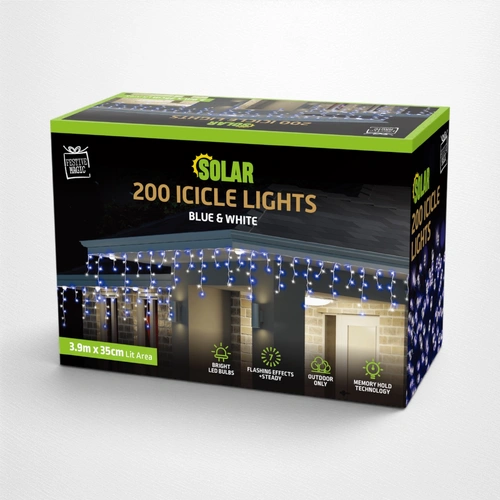 3.9m White/Blue Solar Icicles