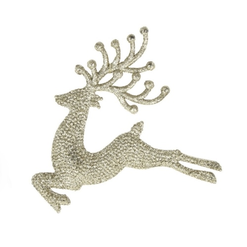 Gold Leaping Reindeer Ornaments 4Pk