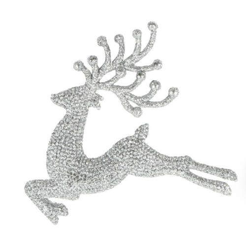 Silver Leaping Reindeer 4Pk- 