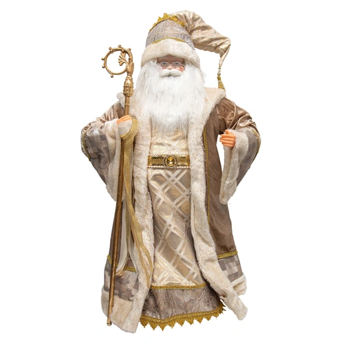 Luxury 92cm Champagne Santa with Staff