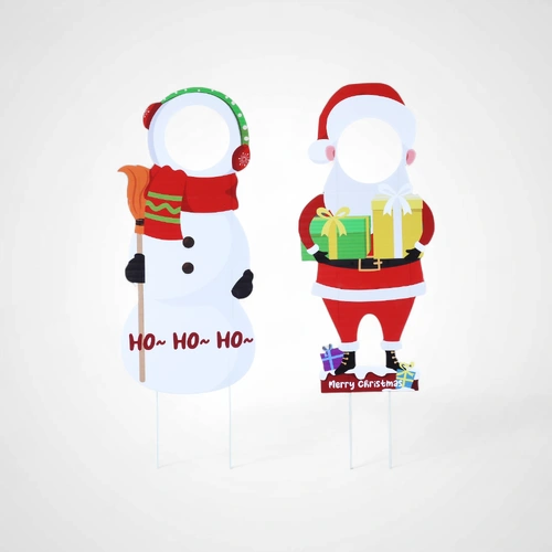 Snowman Photo Booth Garden Stake PREORDER