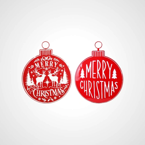 Metal Merry Christmas Bauble Yard Sign (B) - PREORDER