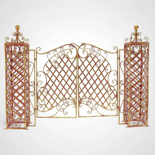 Garden Gate Red/Gold Wrought Iron PREORDER
