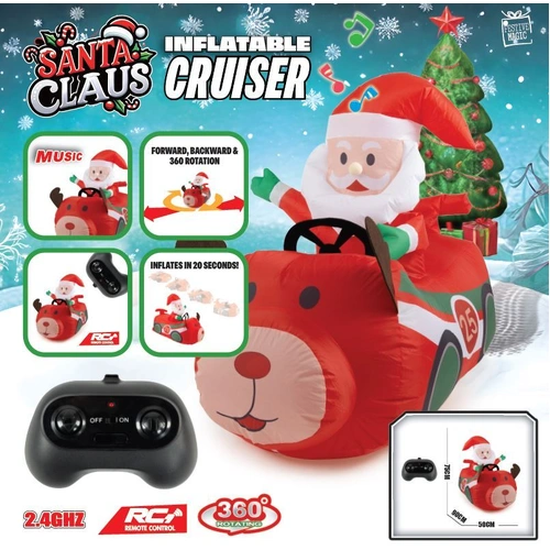 Inflatable Musical Santa Race Car - remote