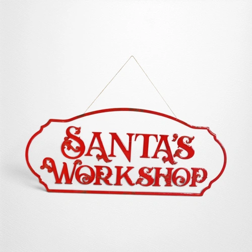 Metal Santa’s Workshop Sign 